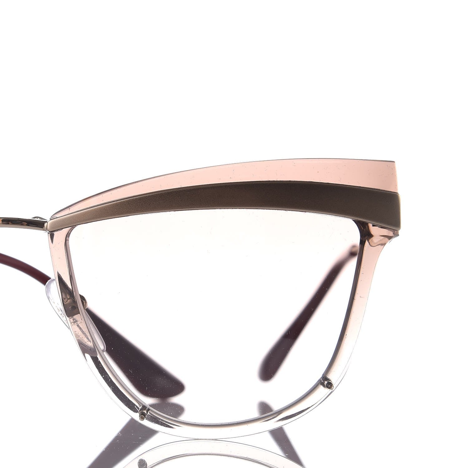 Prada Cinema Evolution 65mm Sunglasses SPR 12U Beige Gradient Mirror 7 of 8