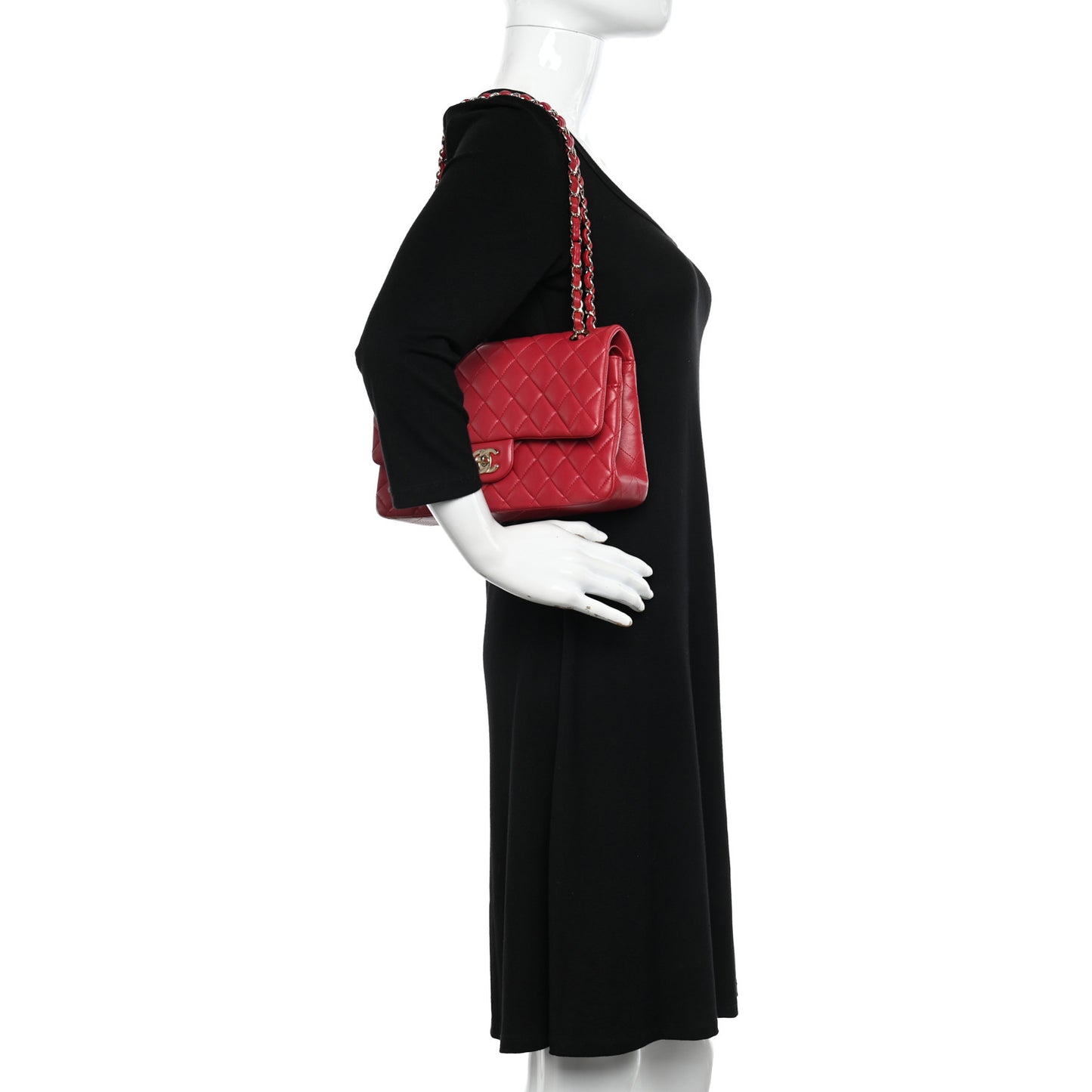 Lambskin Quilted Medium Double Flap Dark Pink