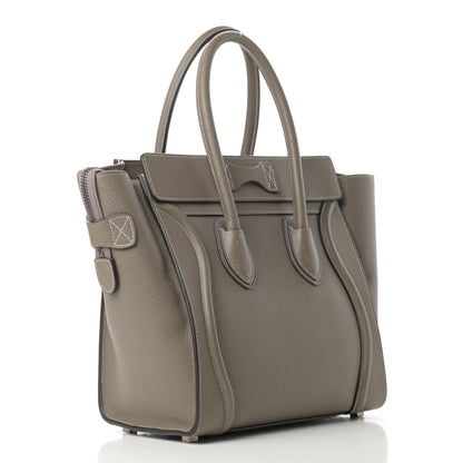 Celine Drummed Calfskin Micro Luggage Souris 3 of 14
