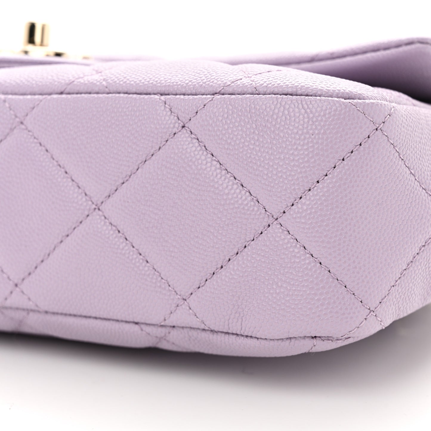 Caviar Quilted Dual Handle Chain Flap Bag Light Purple