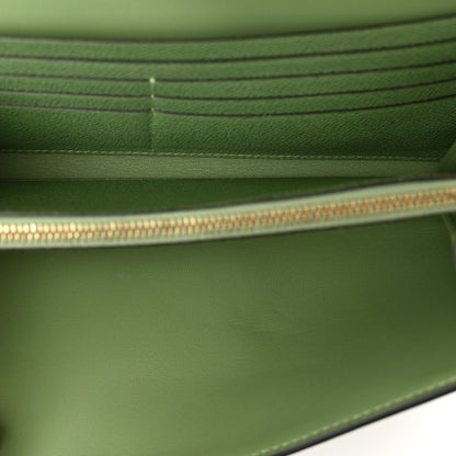 Hermes Epsom Alligator Lizard Constance Wallet To Go Vert Criquet Cactus Beige Sable Ombre 5 of 10