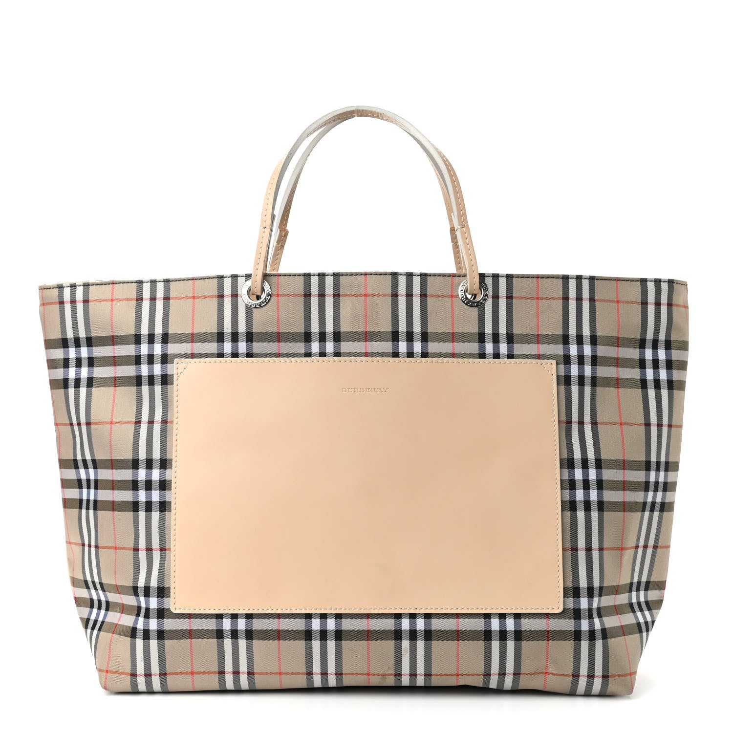 Burberry Canvas House Check Front Pocket Tote Beige 1 of 14