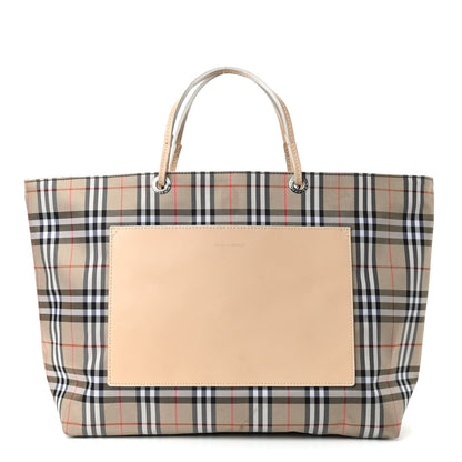 Burberry Canvas House Check Front Pocket Tote Beige 1 of 14