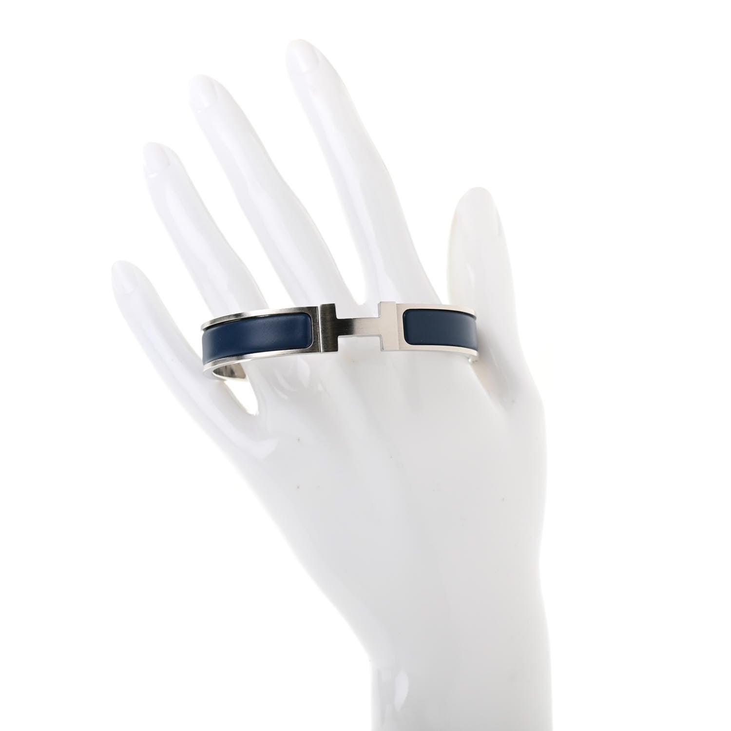 Hermes Matte Enamel Narrow Clic Clac HH Bracelet Bleu Biarritz 2 of 7