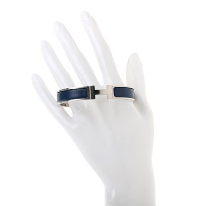 Hermes Matte Enamel Narrow Clic Clac HH Bracelet Bleu Biarritz 2 of 7