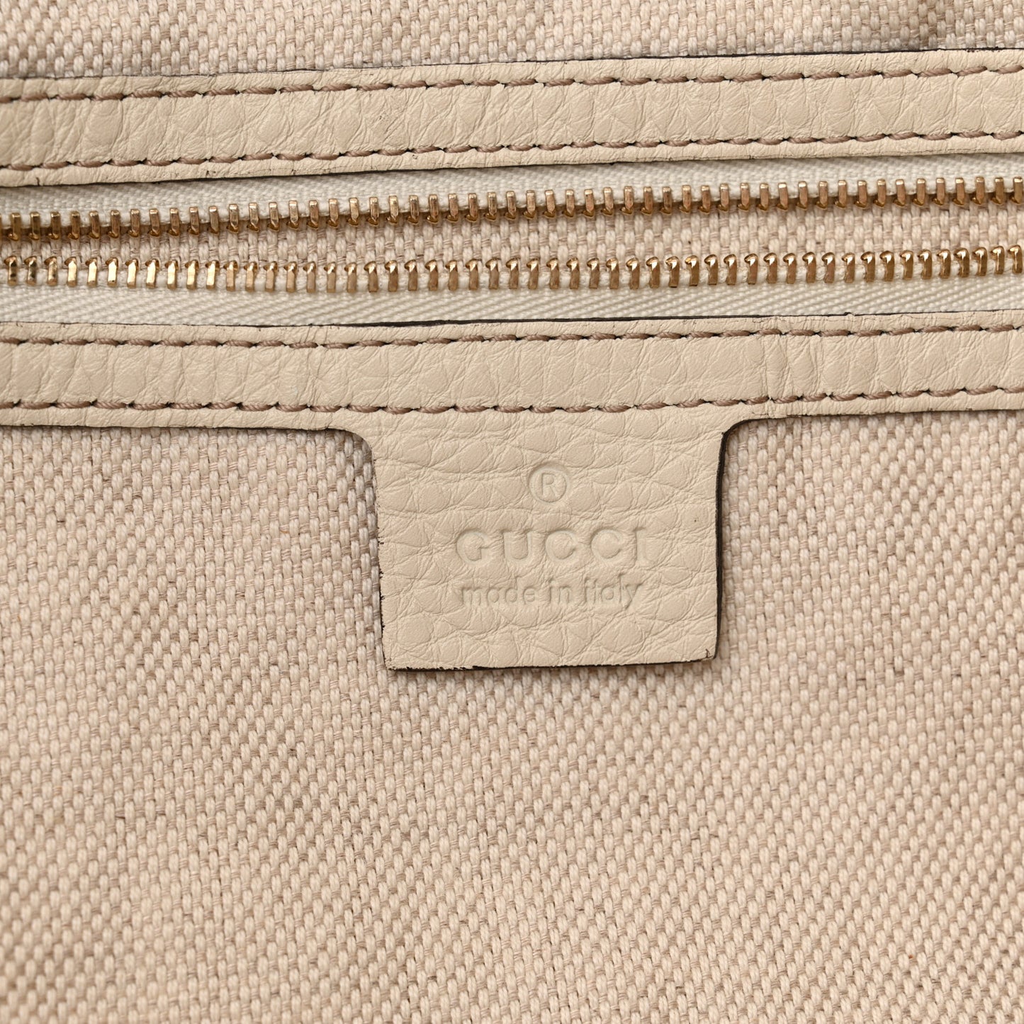 Pebbled Calfskin Large Soho Shoulder Bag Off White