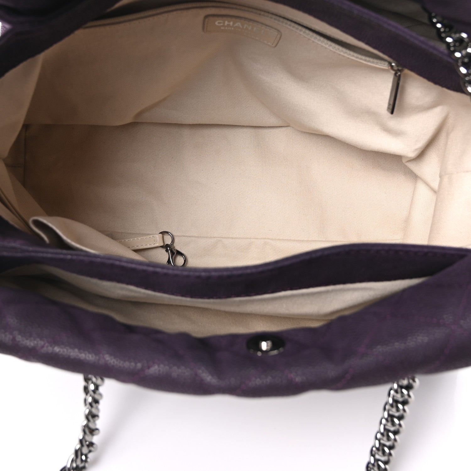 Chanel Iridescent Caviar Quilted Lady Pearly Tote Plum 5 of 9