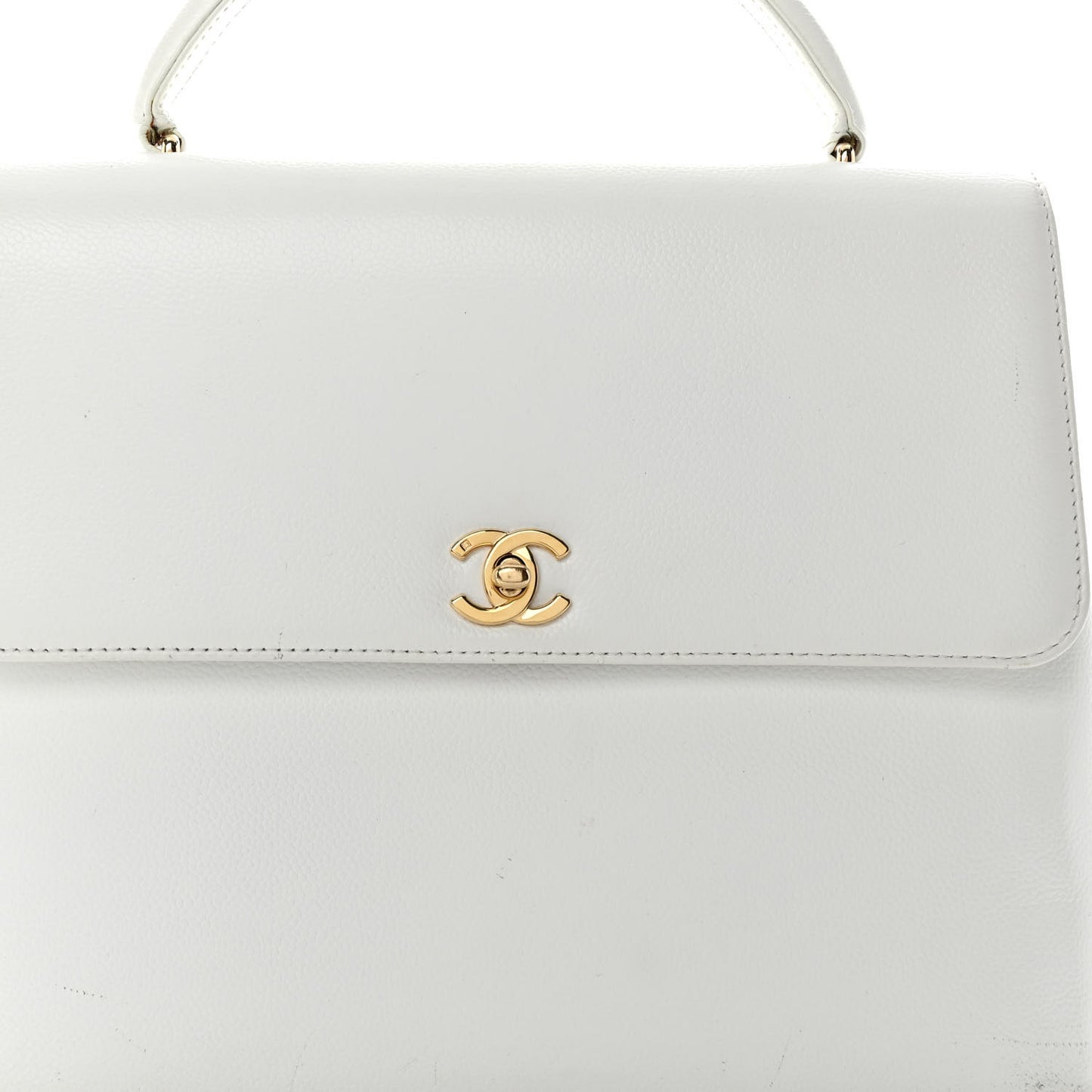 Caviar Jumbo Kelly Flap White