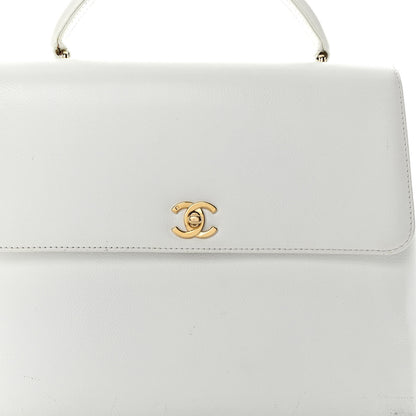 Chanel Caviar Jumbo Kelly Flap White 8 of 13