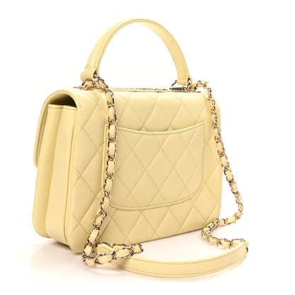 Chanel Lambskin Quilted Small Trendy Chain CC Dual Handle Flap Bag Yellow 2 of 10