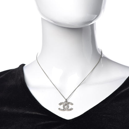 Chanel Crystal Baguette CC Necklace Silver 2 of 5