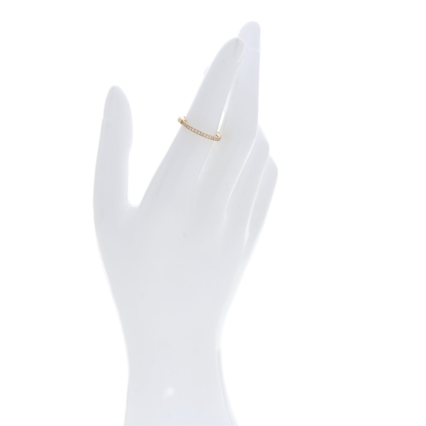 18K Yellow Gold Diamond Lock Ring 53 6.5