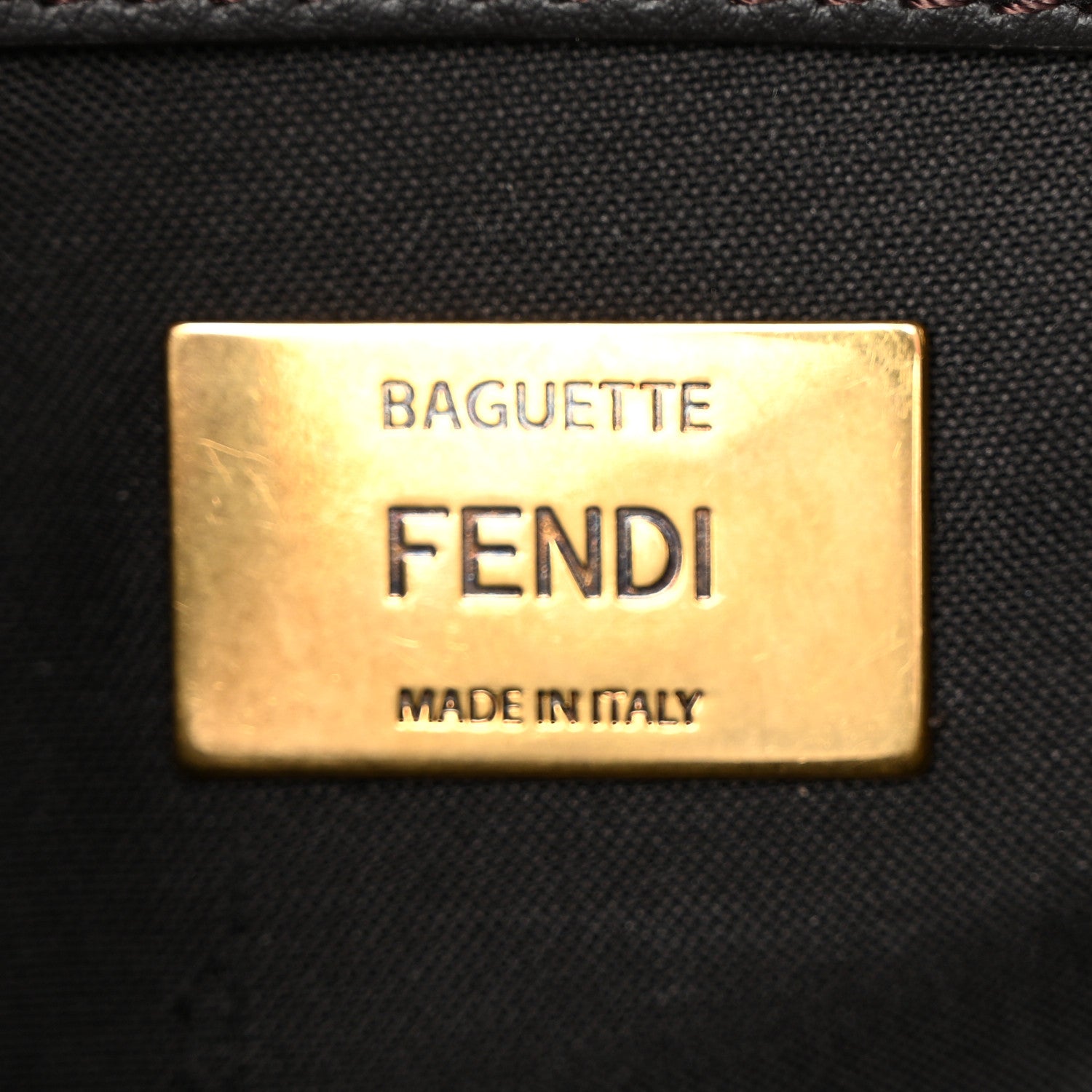 Fendi Fabric Jacquard FF 1974 Midi Chain Baguette Tobacco Moro 6 of 9