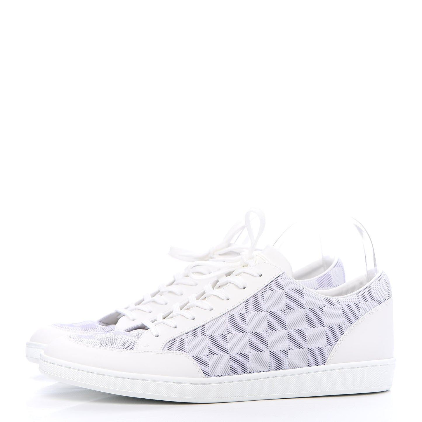 Calfskin Damier Azur Mens Offshore Sneakers 9.5 White