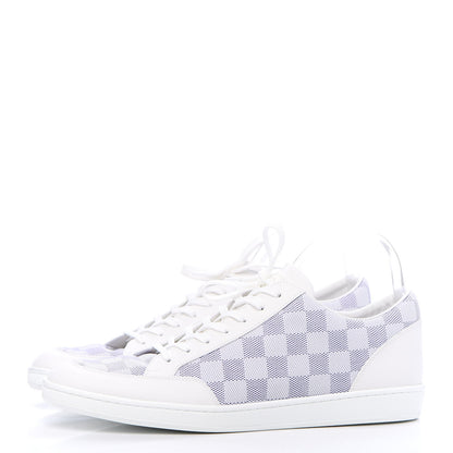 Louis Vuitton Calfskin Damier Azur Mens Offshore Sneakers 9.5 White 3 of 9