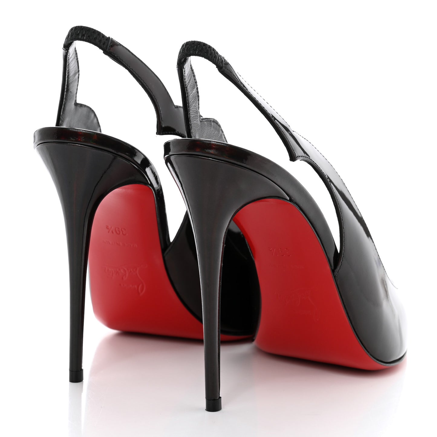 Metallic Patent Psychic Hot Chick Slingback 100 Pumps 39.5 Black