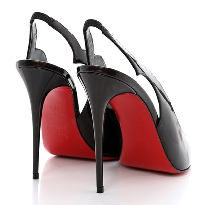 Christian Louboutin Metallic Patent Psychic Hot Chick Slingback 100 Pumps 39.5 Black 4 of 8