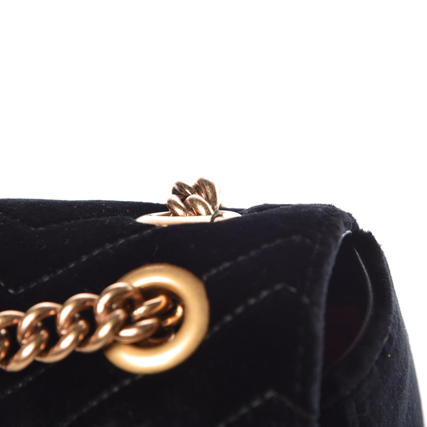 Velvet Matelasse Marquise Crystals Embroidered Small GG Marmont Shoulder Bag Black
