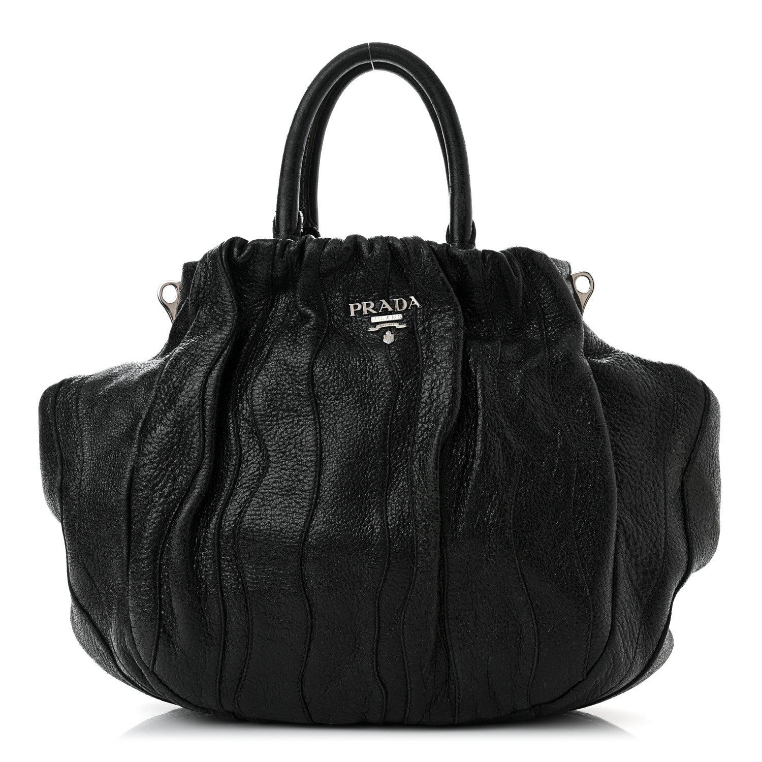 Prada Cervo Stripes Tote Black 1 of 10
