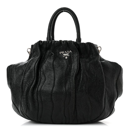 Prada Cervo Stripes Tote Black 1 of 10