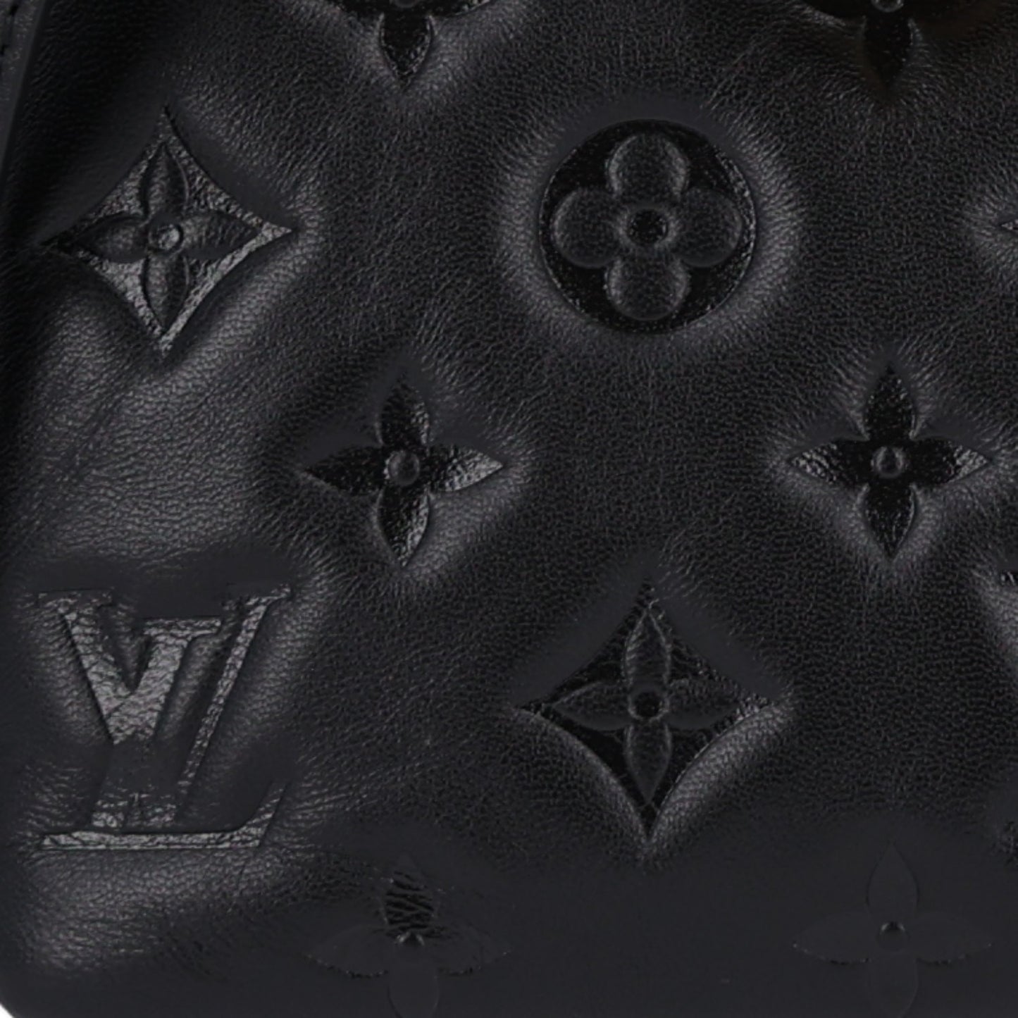 Lambskin Embossed Monogram Coussin BB Black