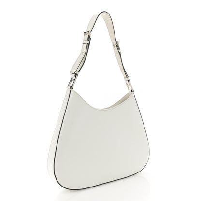 Prada Spazzolato Cleo Adjustable Strap Shoulder Bag White 3 of 13