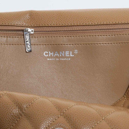 Chanel Caviar Jumbo Single Flap Dark Beige 7 of 9