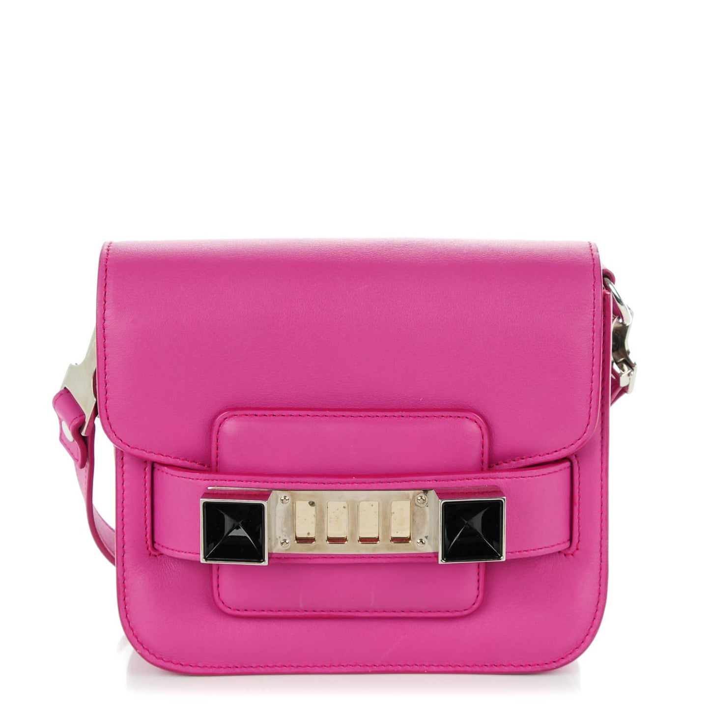 Smooth Calfskin Tiny PS11 Classic Shoulder Bag Fuxia