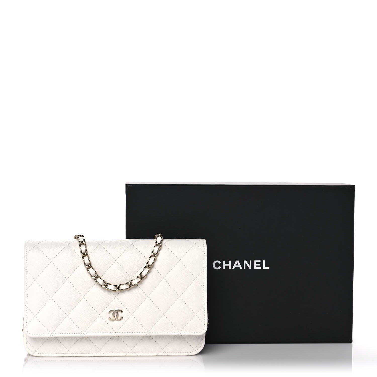 Chanel Caviar Quilted Wallet On Chain WOC White 11 of 11