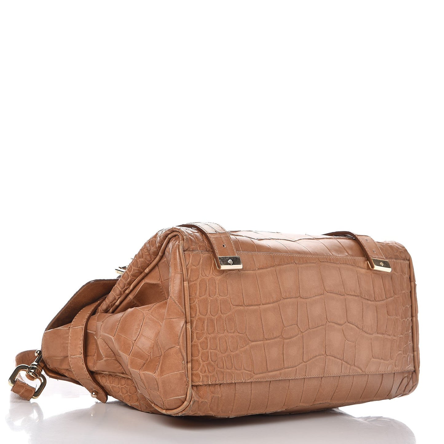 Calfskin Embossed Croc Medium Alexa Beige