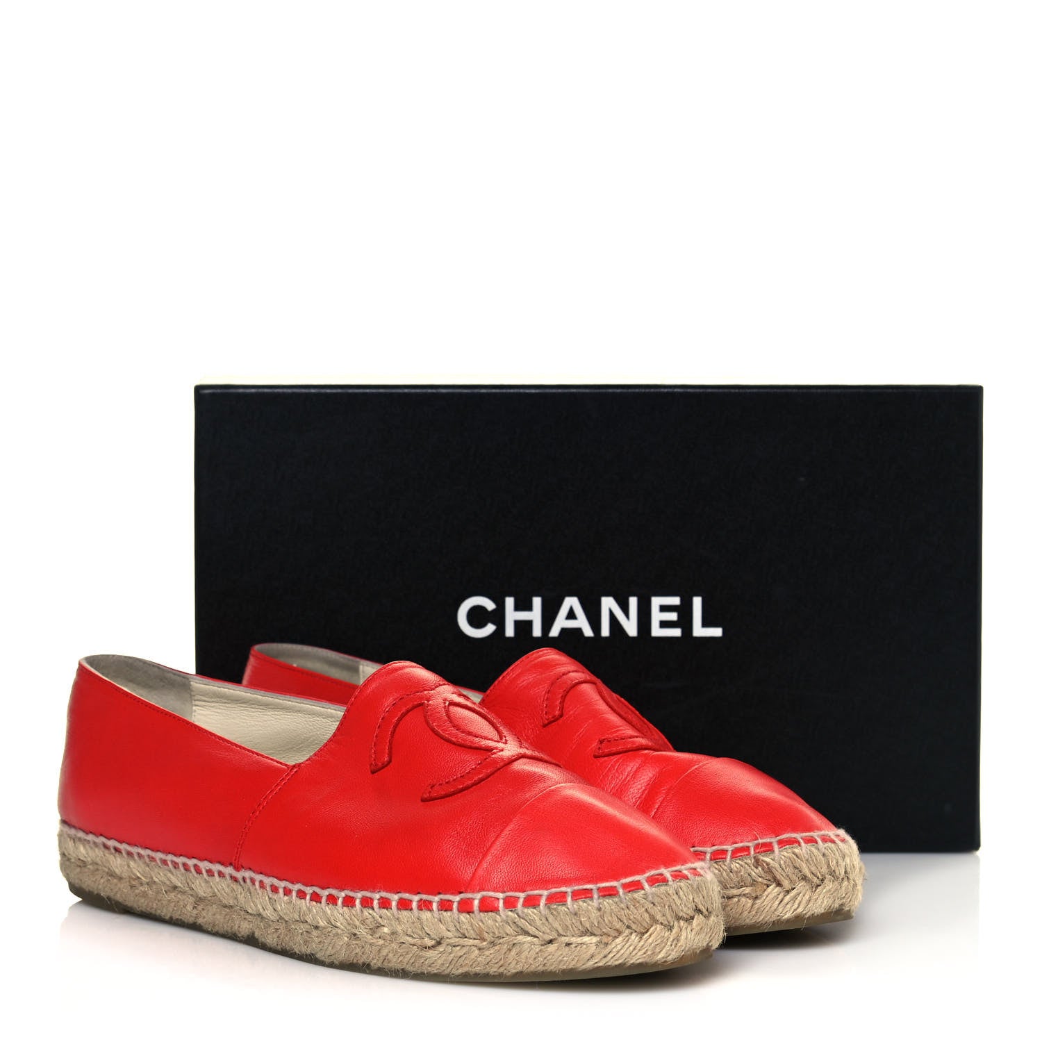 Chanel Lambskin CC Espadrilles 40 Red 9 of 9