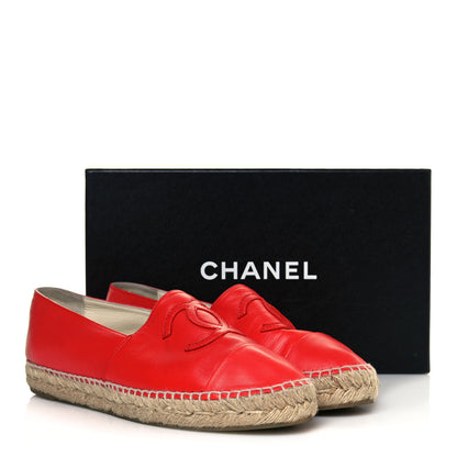 Chanel Lambskin CC Espadrilles 40 Red 9 of 9