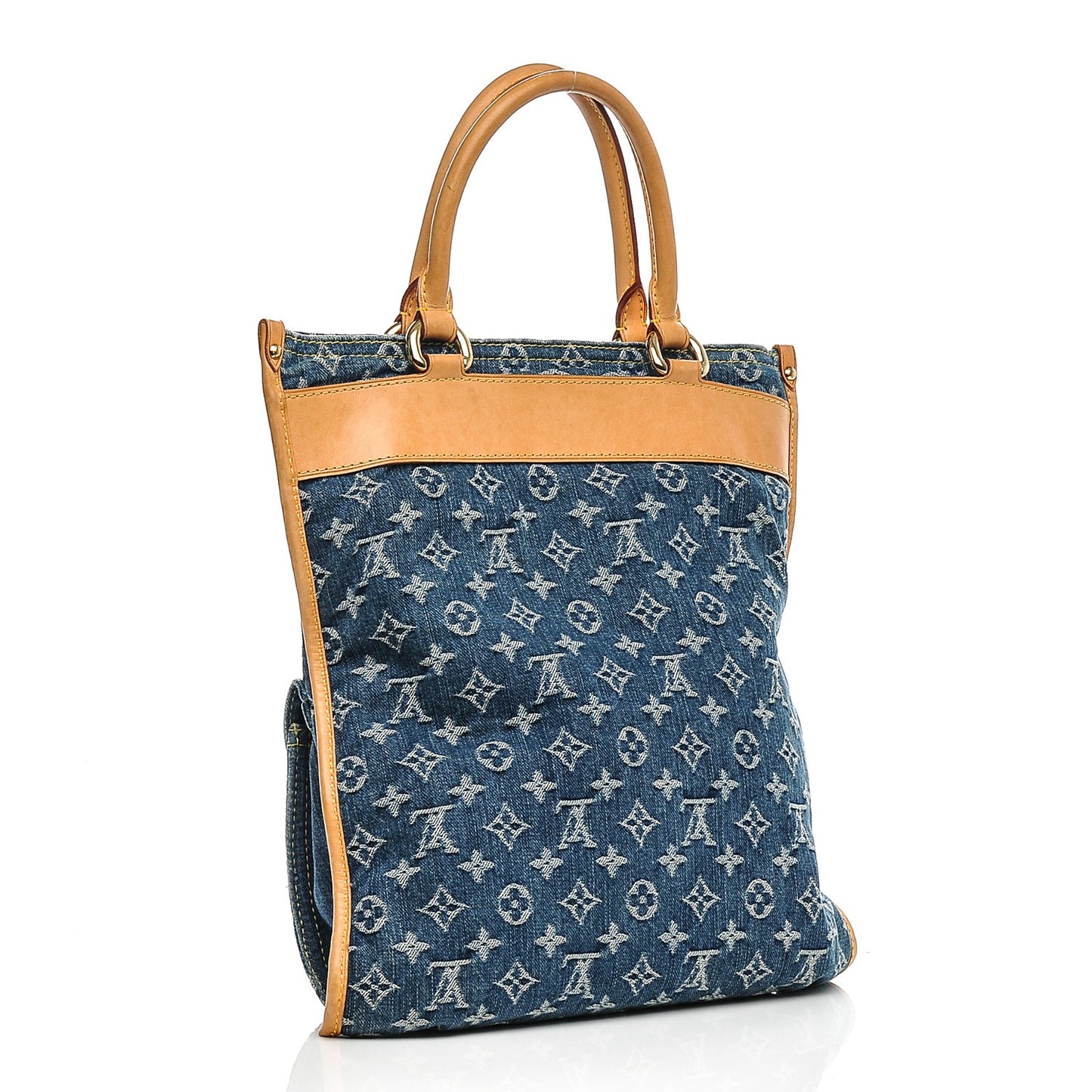 Monogram Denim Sac Plat Blue