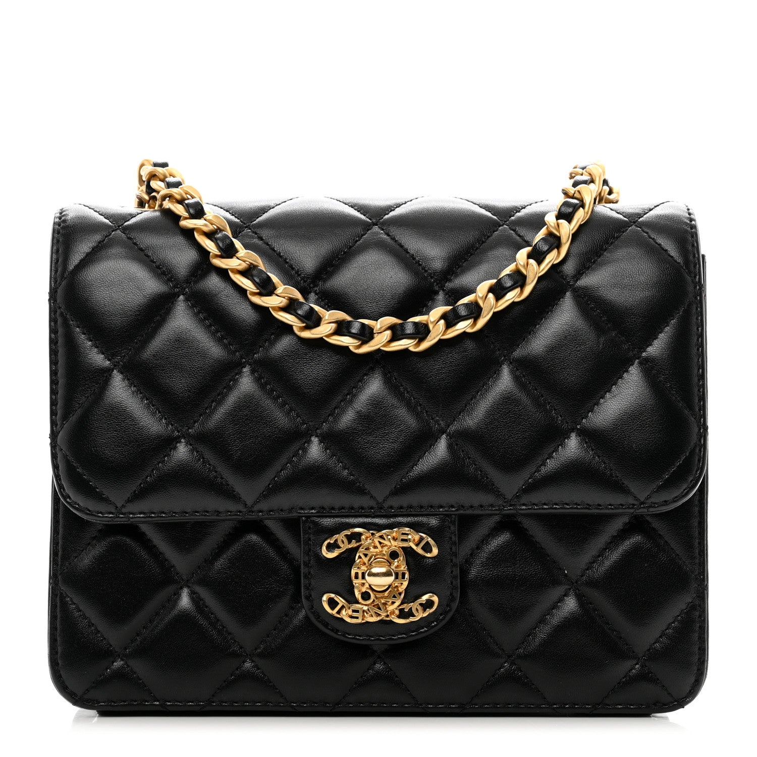 Chanel Shiny Lambskin Quilted Mini Flap Black 1 of 11