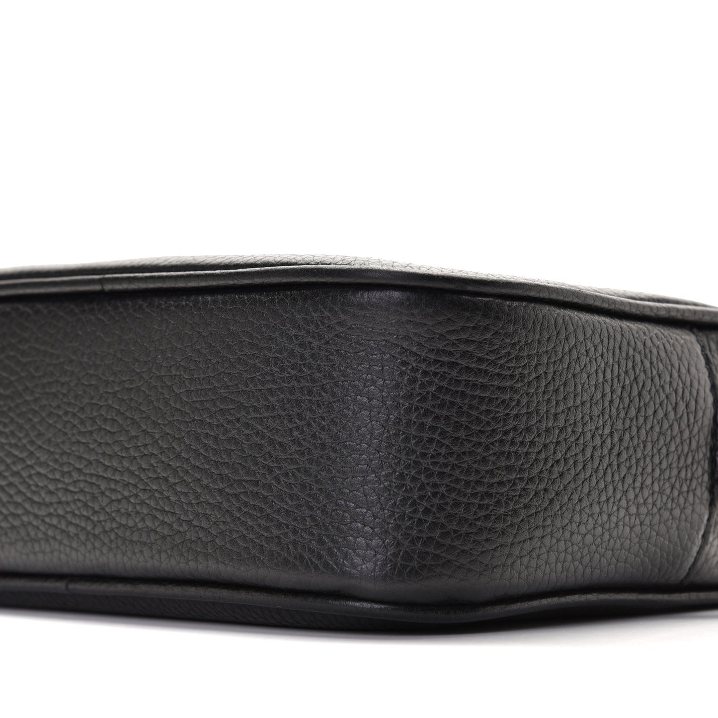Pebbled Calfskin Small Soho Disco Bag Black