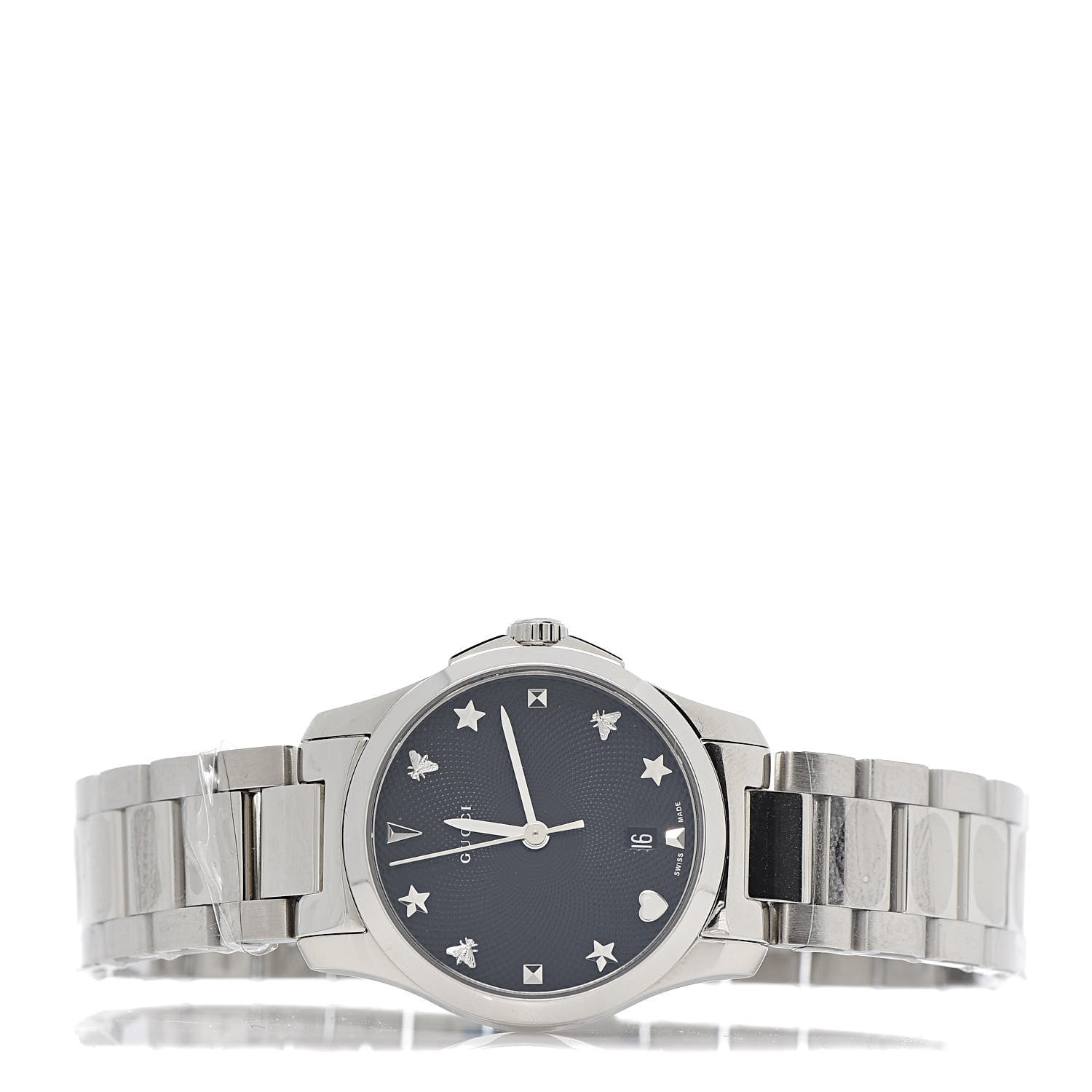 Gucci Stainless Steel 27mm G-Timeless Charm Quartz Watch Black 3 of 7