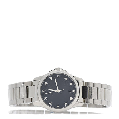 Gucci Stainless Steel 27mm G-Timeless Charm Quartz Watch Black 3 of 7