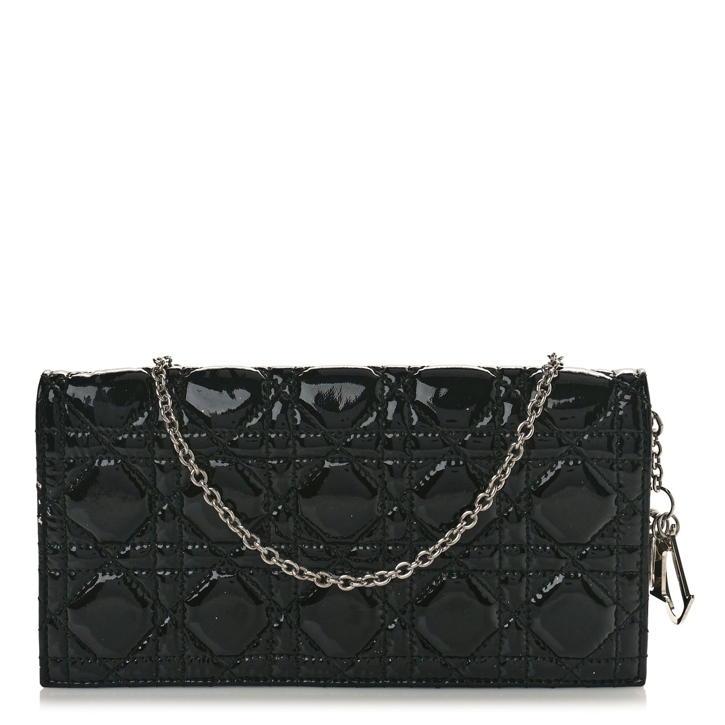 Patent Cannage LADY DIOR Clutch Black
