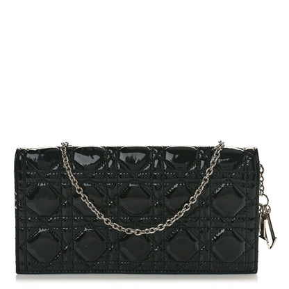 Christian Dior Patent Cannage LADY DIOR Clutch Black 1 of 10