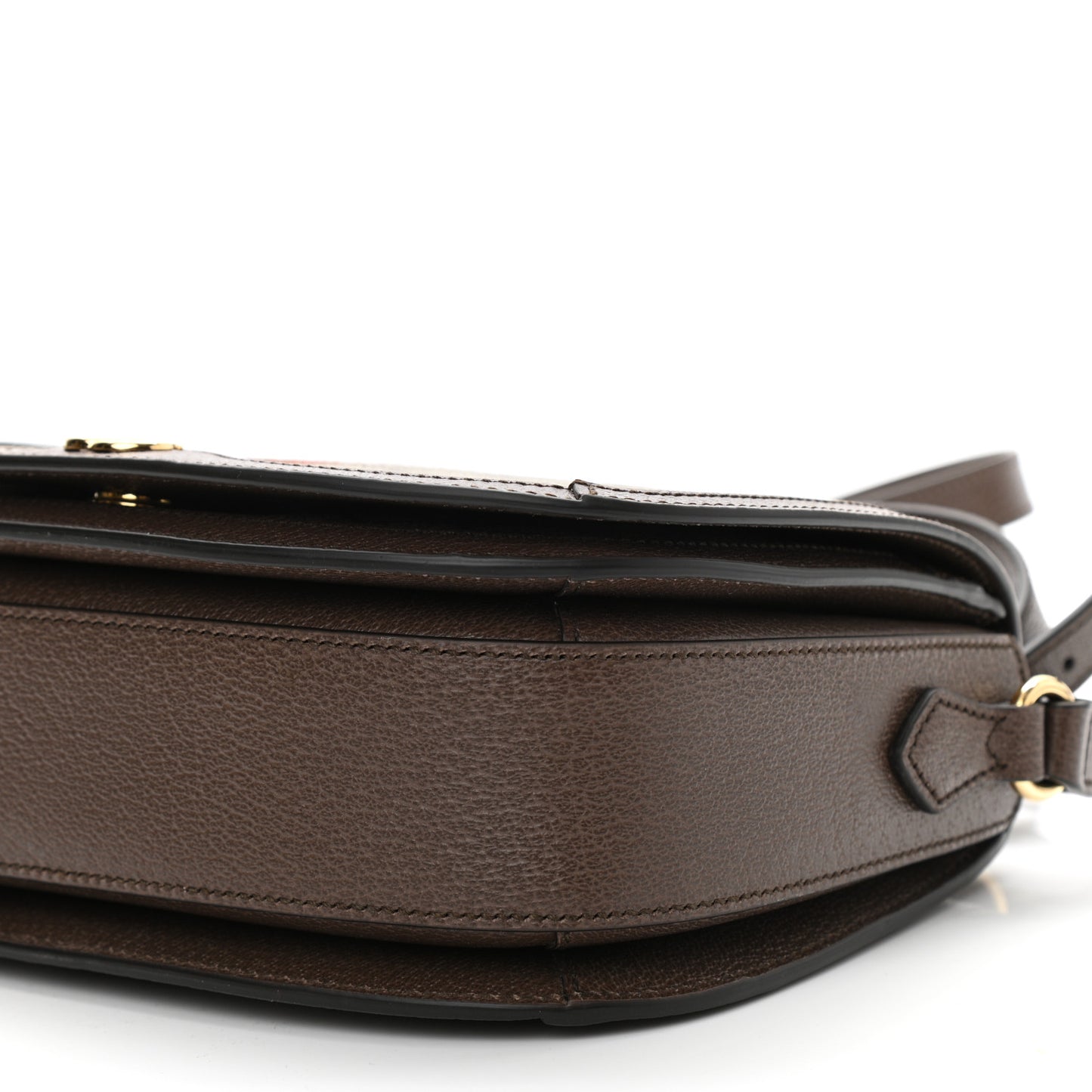 GG Supreme Monogram Web Small Ophidia Flap Messenger Bag Brown