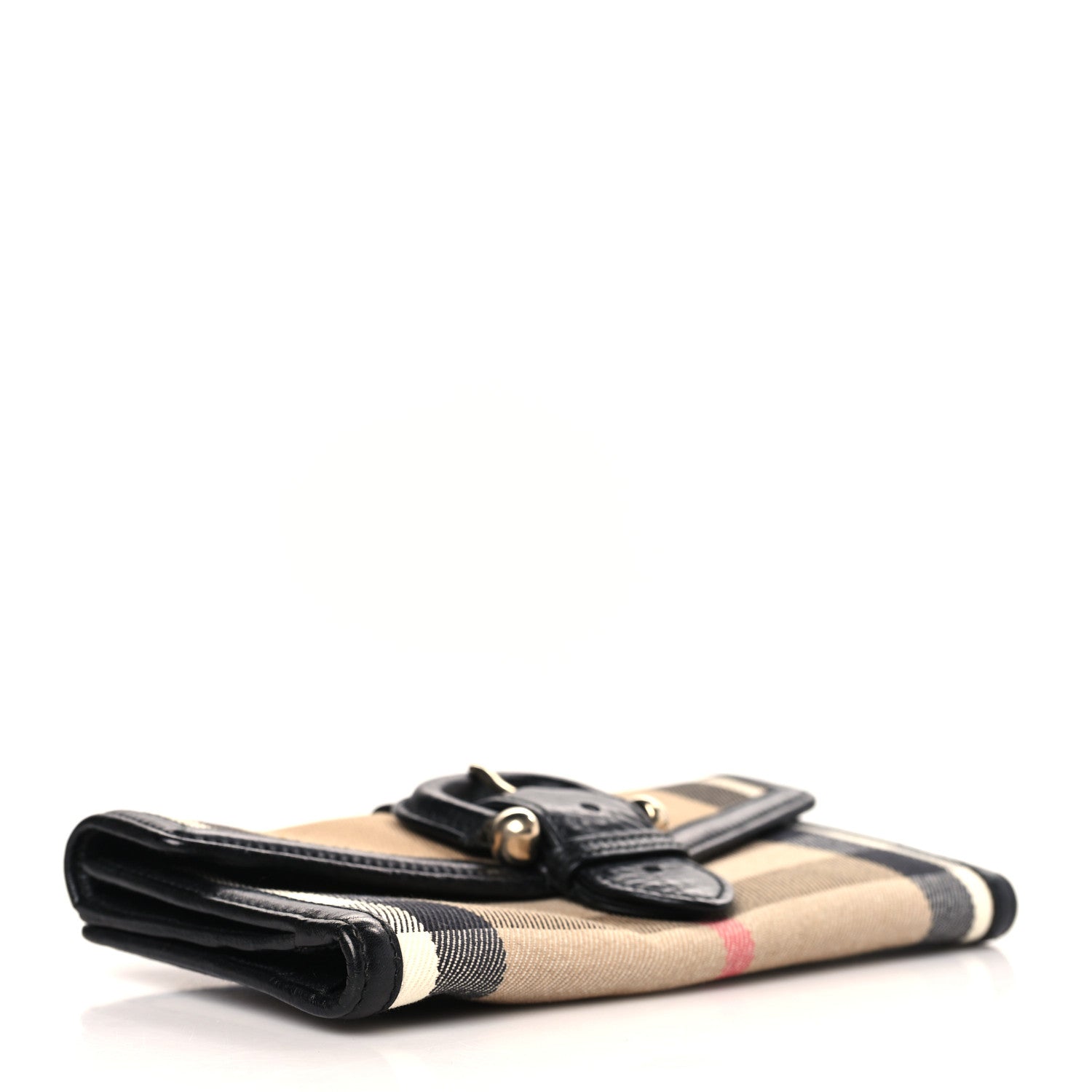 Burberry Calfskin Mega Check Continental Wallet Black 4 of 10