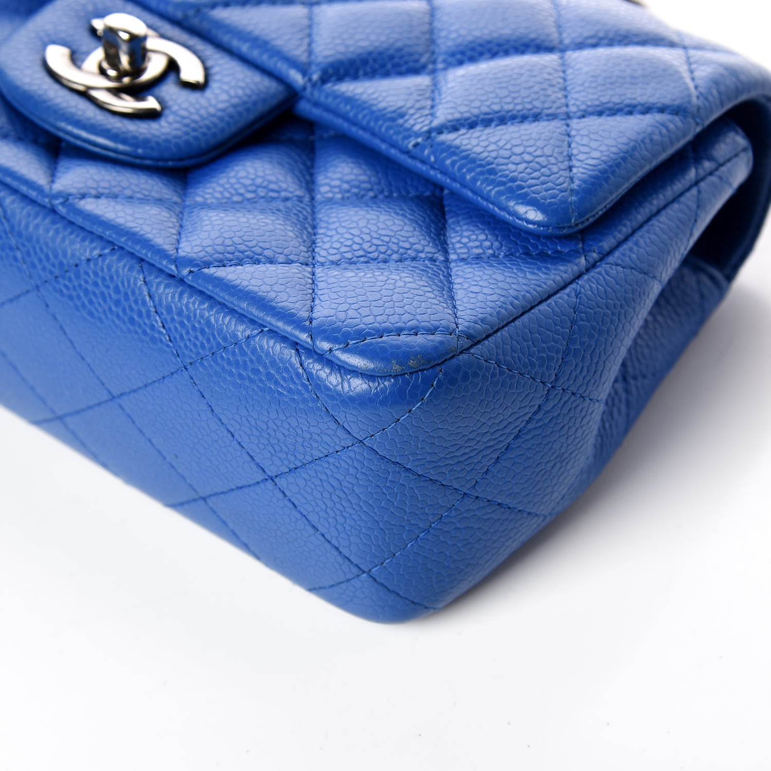 Chanel Caviar Quilted Mini Rectangular Flap Blue 10 of 14