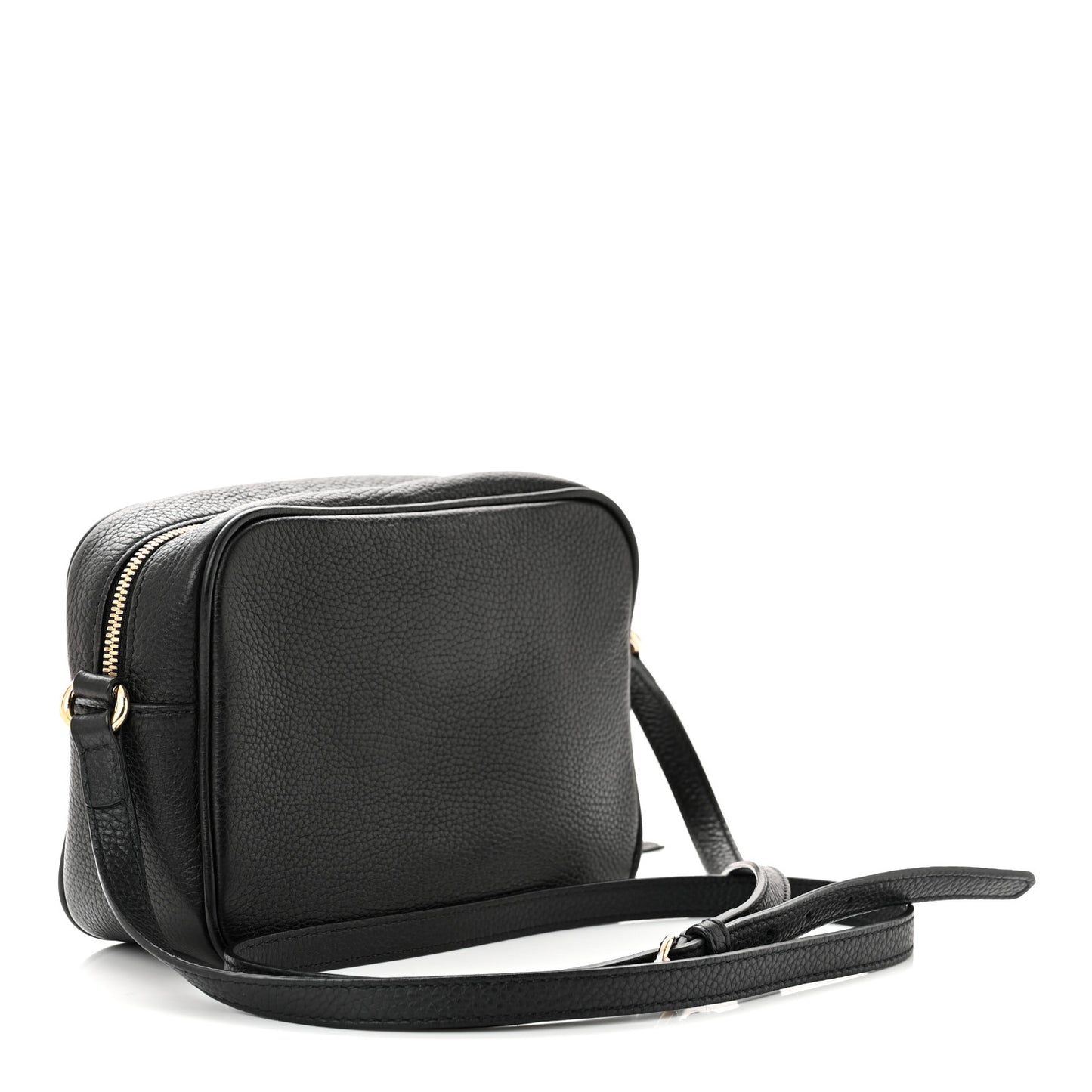 Pebbled Calfskin Small Soho Disco Bag Black