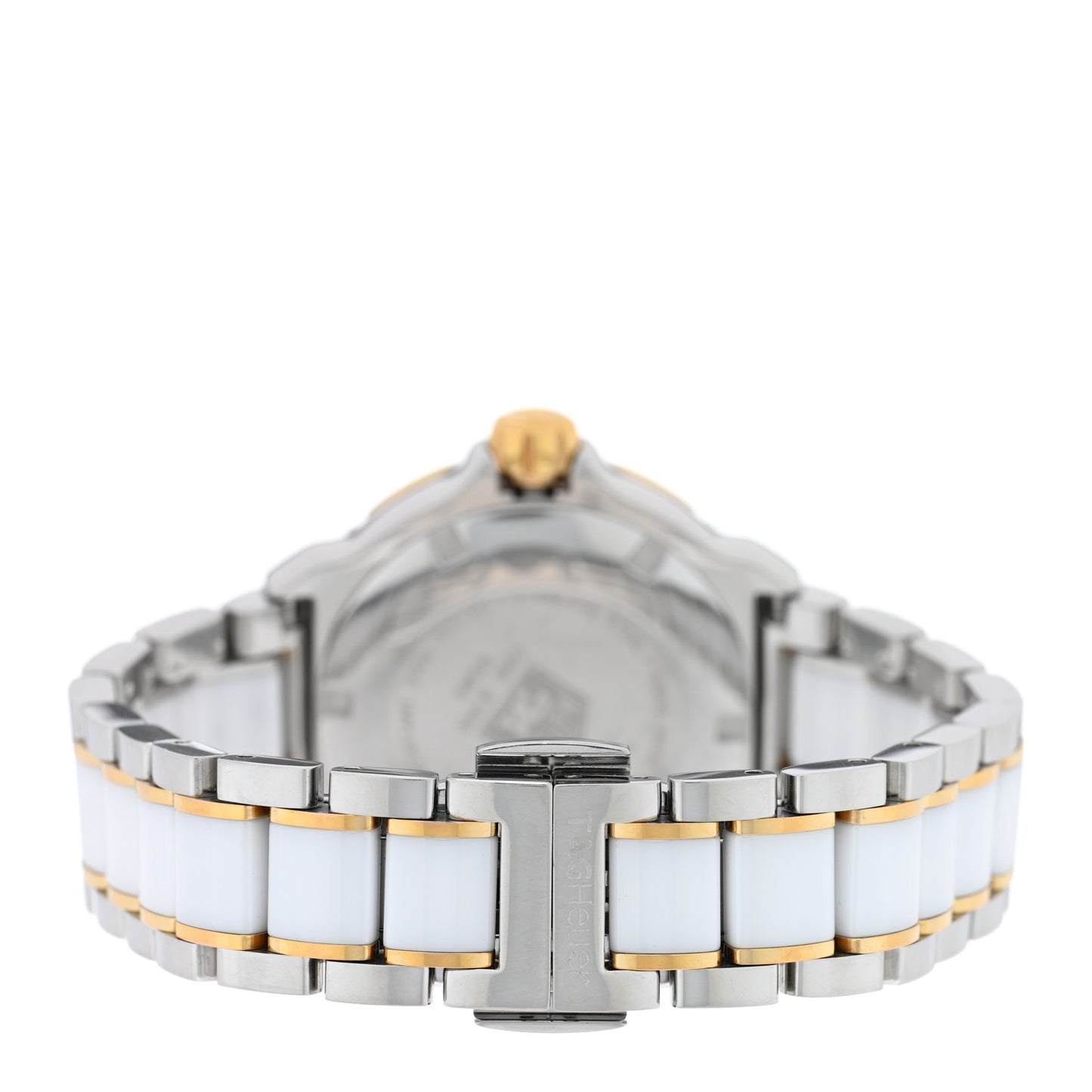 Stainless Steel 18K Yellow Gold Ceramic Diamond 34mm Formula 1 Quartz Watch White WAH1221