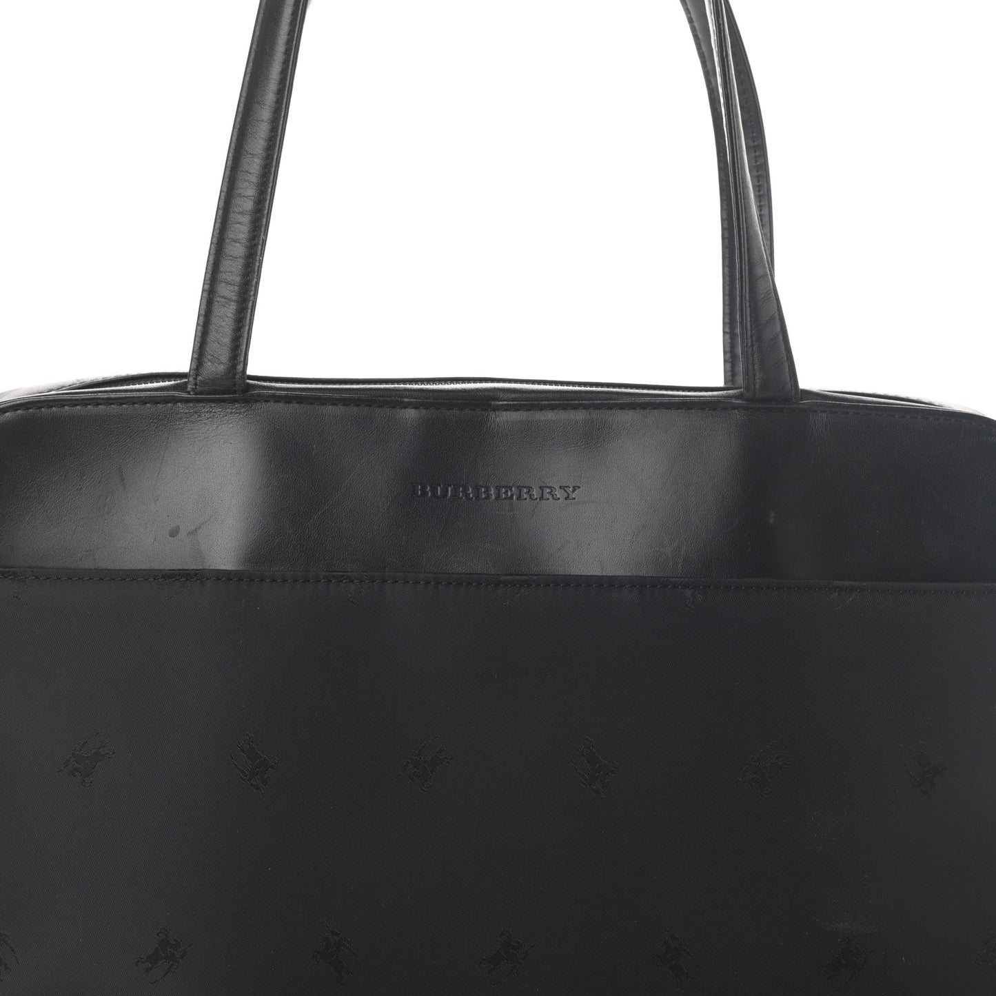 Calfskin Nylon Shoulder Bag Black