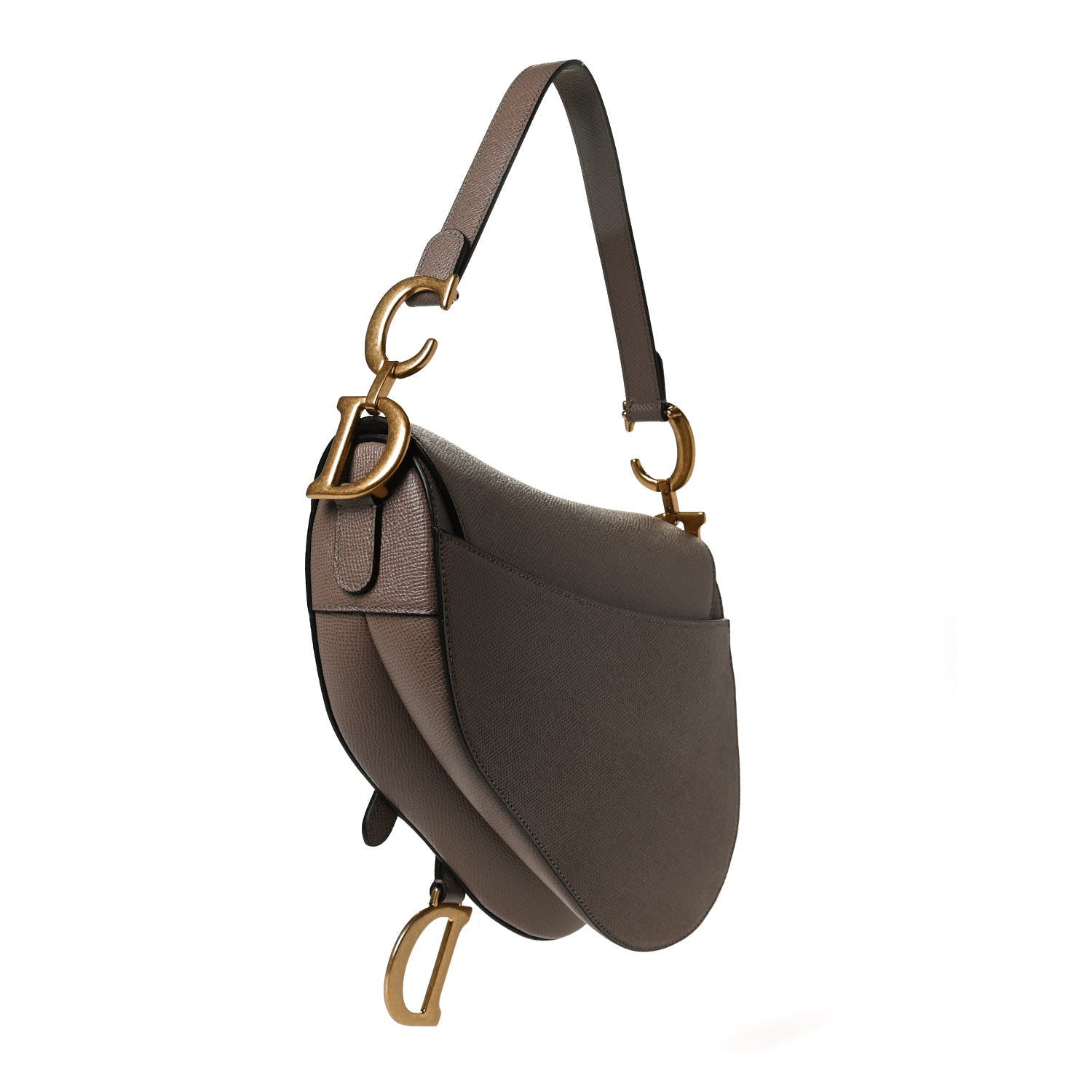 Christian Dior Grained Calfskin Saddle Bag Warm Taupe 3 of 14