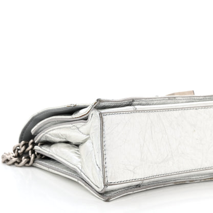 Balenciaga Crushed Calfskin Quilted Small Crush Chain Bag Silver 9 of 12