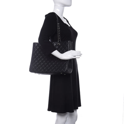 Chanel Calfskin Quilted Large Classic Shopping Tote Black 2 of 10