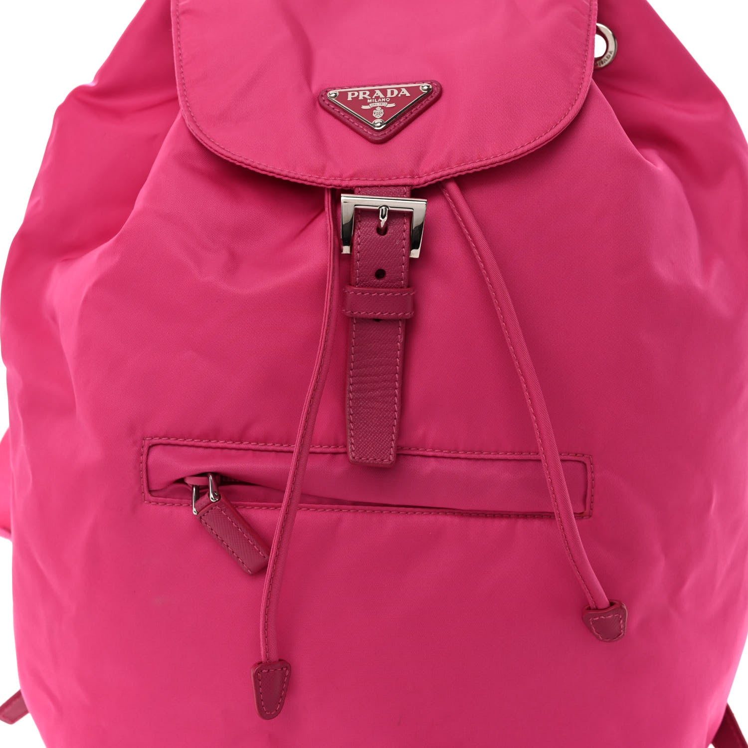 Prada Tessuto Nylon Saffiano Vela Medium Backpack Pink 7 of 9