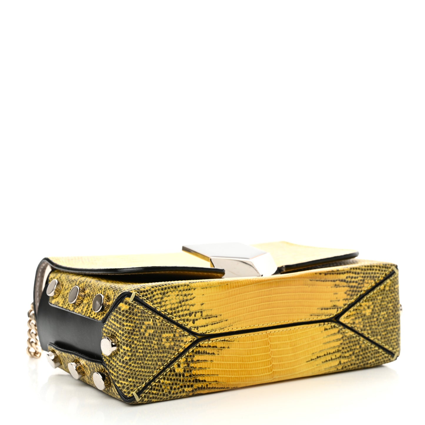 Lizard Lockett Petite Shoulder Bag Yellow